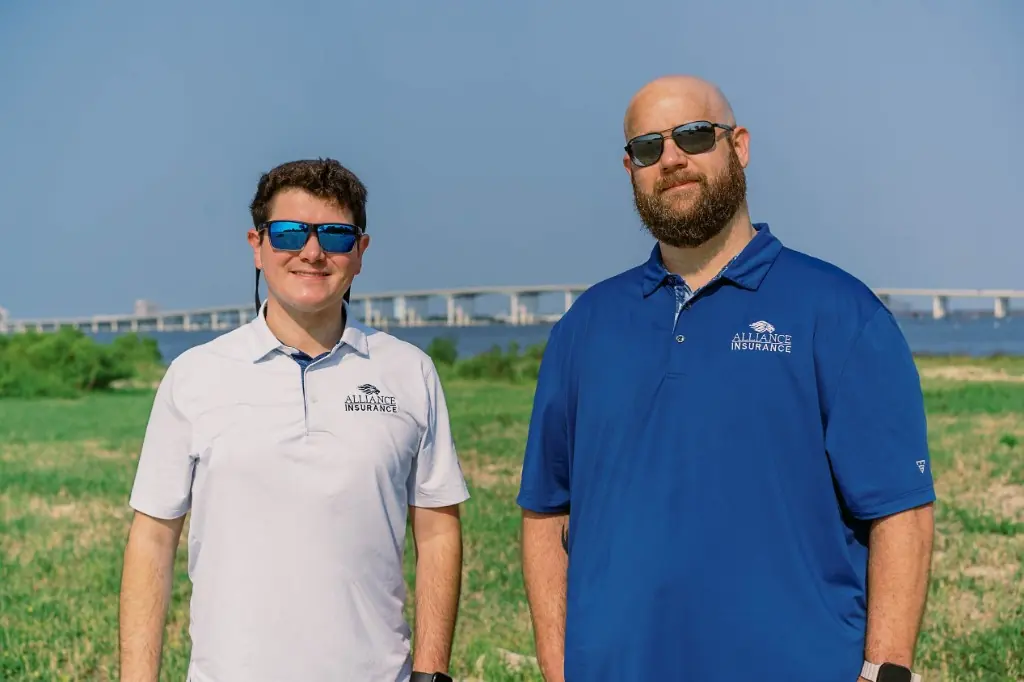Hayden Finlay and Michael Bryant of Alliance Insurance on the Mississippi Gulf Coast